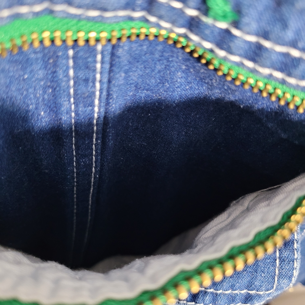 Liberty Blue Denim Overalls with Green Accents - Picture 6 of 13